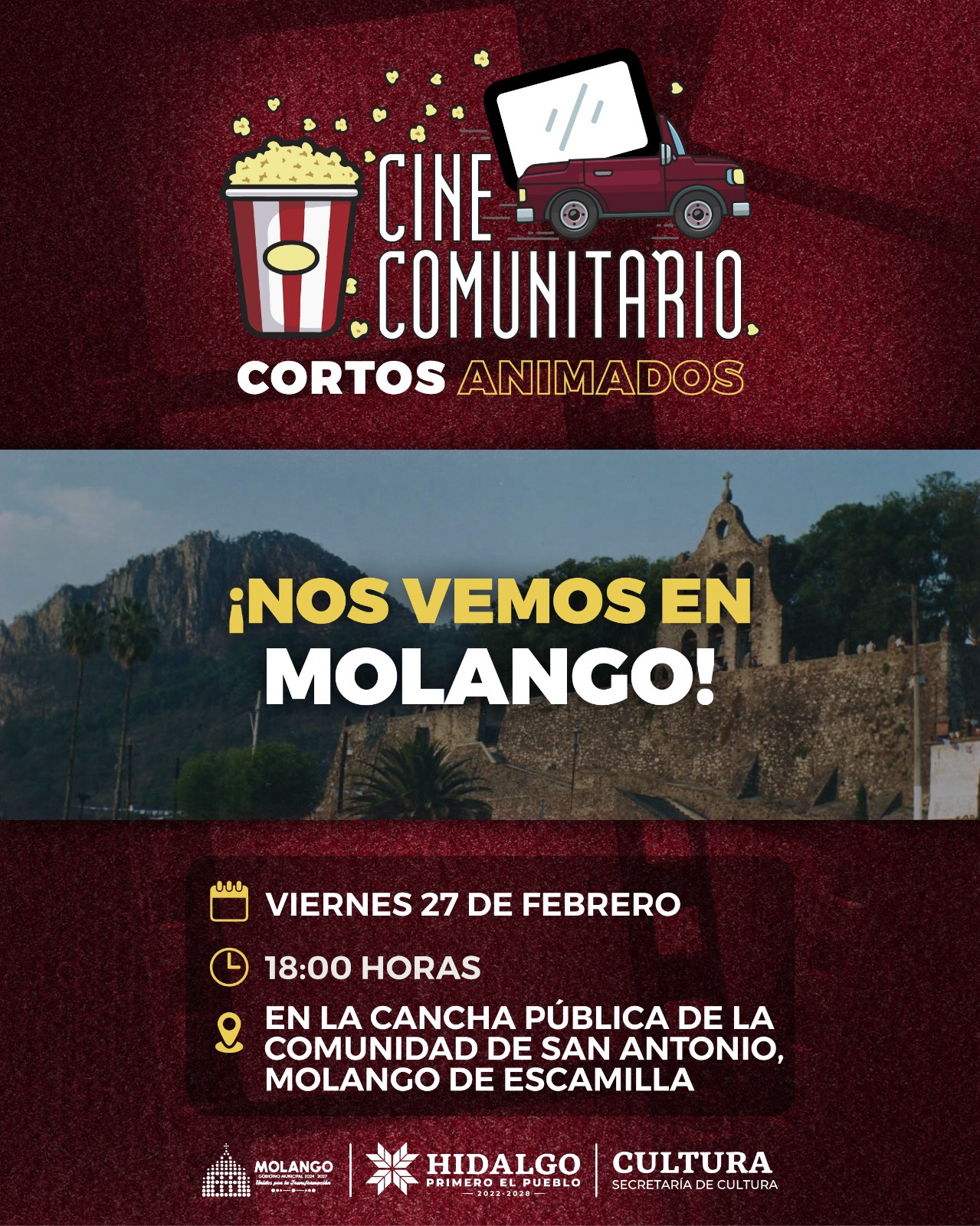 Llegará a Molango Cine Comunitario con función para toda la familia