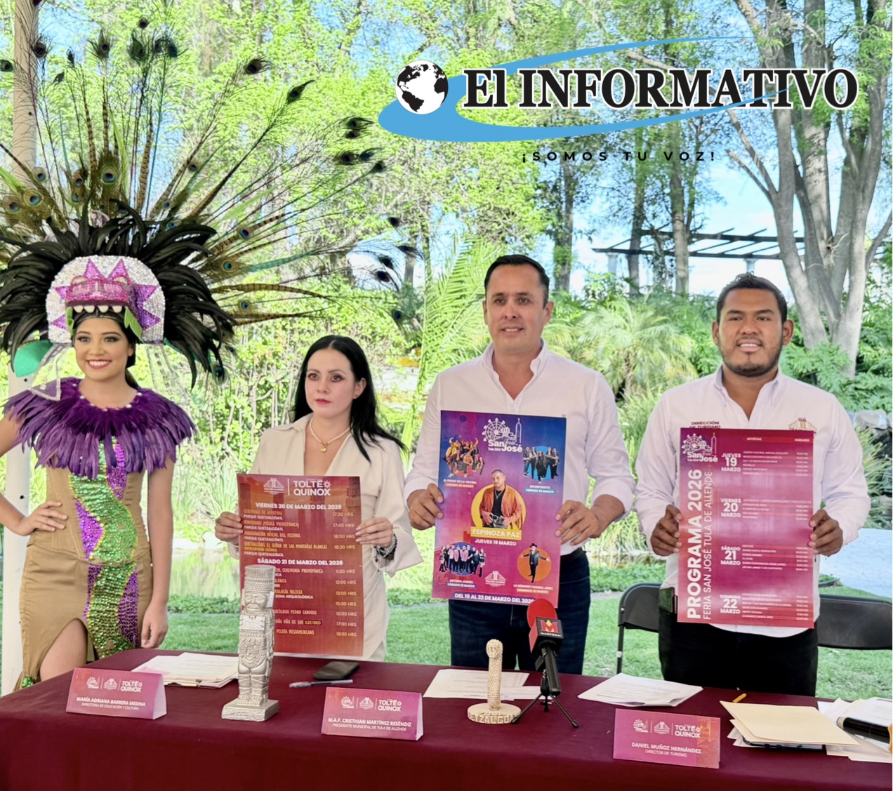 Presenta Gobierno municipal de Tula cartel oficial de la feria San José Tula 2026 y programa del Toltéquinox