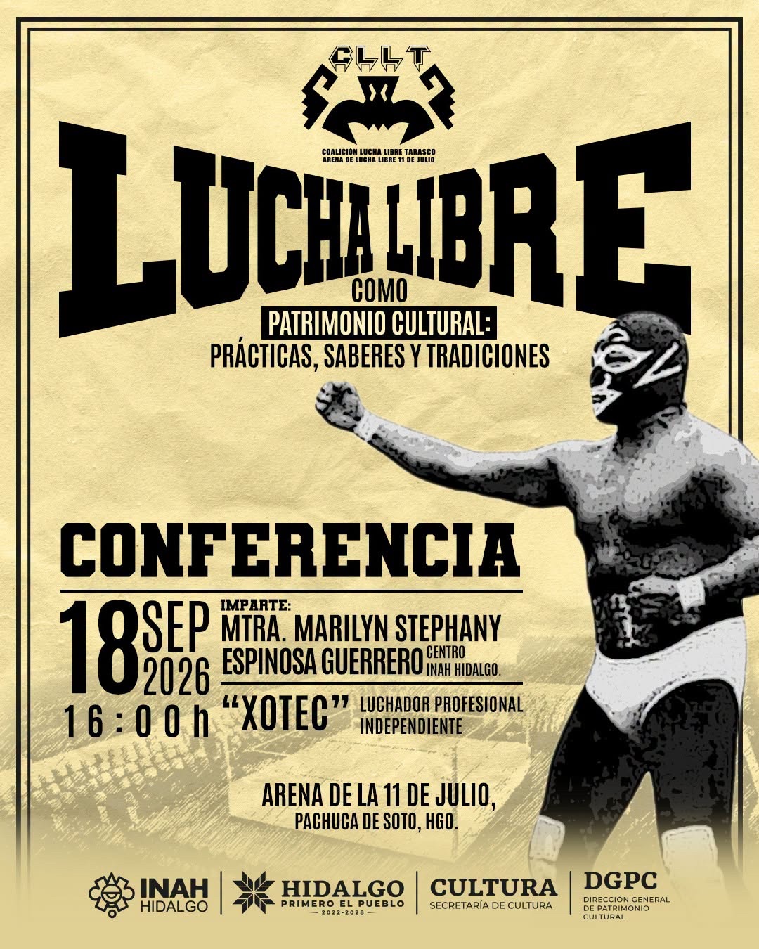 Recibirá Arena de la 11 de Julio conferencia sobre la lucha libre como patrimonio cultural